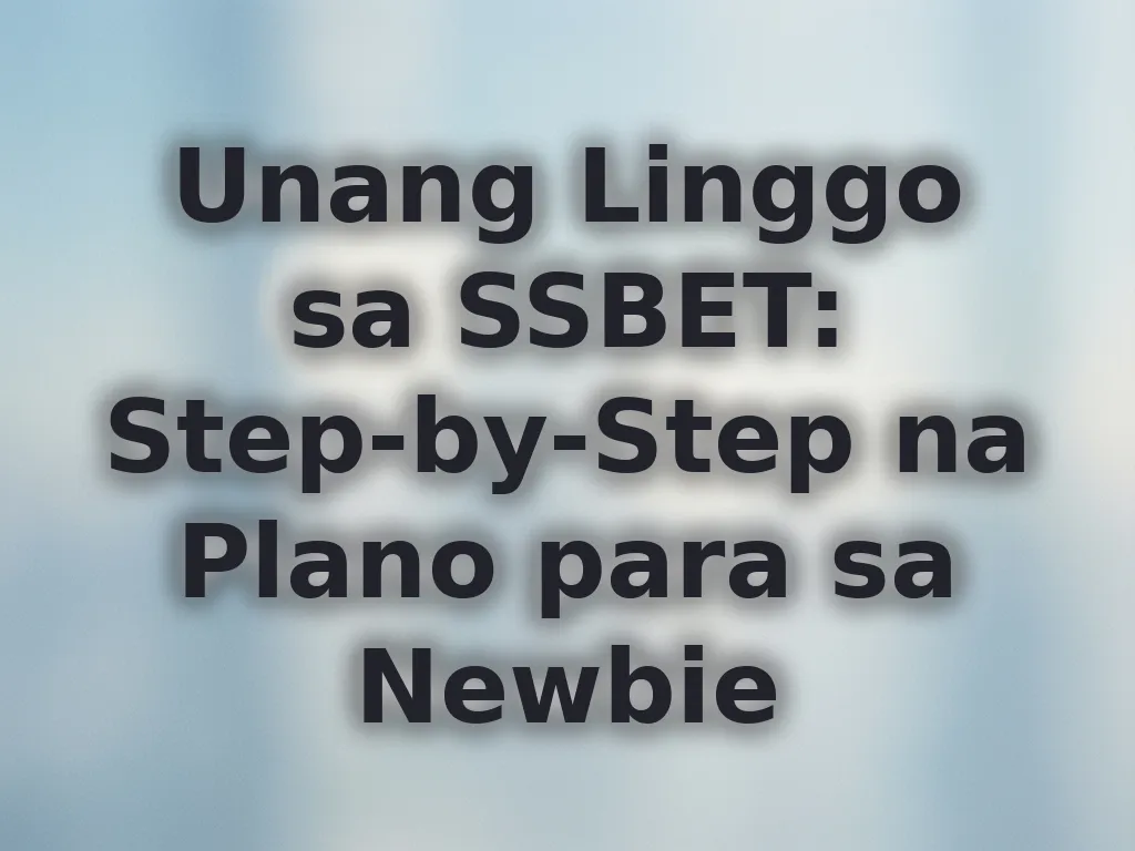 Plano para sa mga baguhan